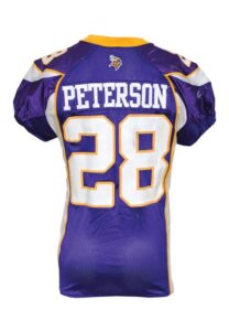 12/5/2010 Adrian Peterson Minnesota Vikings Game-Used Home Jersey