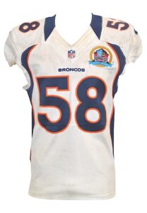 12/6/2012 Von Miller Denver Broncos Game-Used Road Jersey