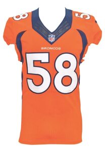 12/7/2014 Von Miller Denver Broncos Game-Used & Autographed Home Orange Crush Jersey