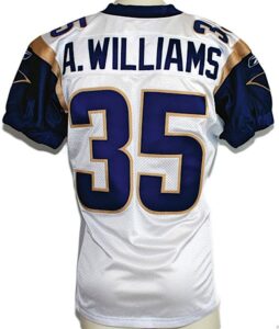 12/8/03 Aeneas Williams St. Louis Rams Game-Used Road Jersey