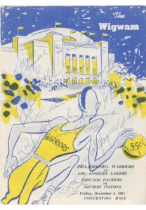 12/8/1961 Philadelphia Warriors vs. Los Angeles Lakers Multi-Signed Program with Chamberlain, Baylor and West