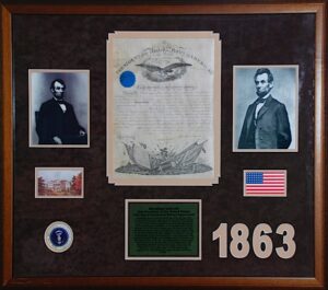 1863 Abraham Lincoln Framed & Autographed Military Document Display