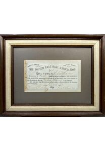 1871 Boston Red Stockings Base Ball Stock Certificate