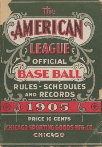 1905 American League Official Baseball Rules, Schedules & Records Handbook