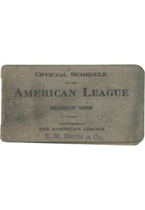 1909 Official American League Pocket Schedule