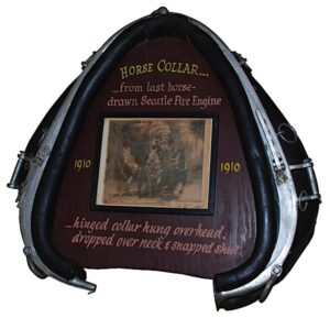 1910 Fabulous Leather Horse Collar From the Last Horse-Drawn Steam Fire Engine