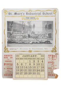 1913 St. Mary’s Industrial School For Boys Baseball Calendar