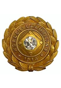 1914 Boston Braves “Miracle” World Championship Pin Presented to Team Owner James E Gaffney