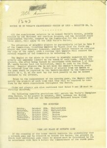 1915 World Series Bulletin #1 Notice Regarding Boston vs. Philadelphia