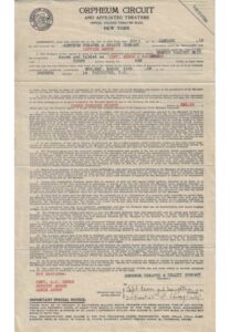 1918 Adrian “Cap” Anson Autographed Theater Contract