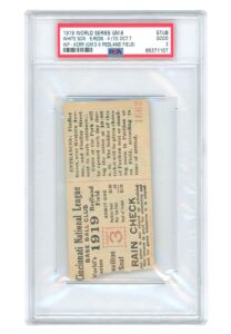 1919 Chicago White Sox vs. Cincinnati Reds World Series Game 6 Ticket Stub