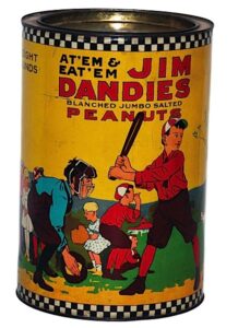 1920s Baseball Themed Jim Dandies Peanuts Pail