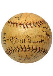 1921 New York Giants Team-Signed Official National League Baseball