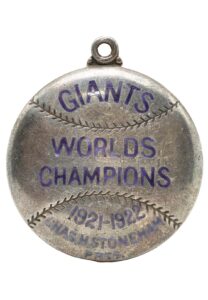 1923 New York Giants Silver Season Pass with World Series Champion Engraving