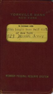 1923 NY Yankees World Series Account Book