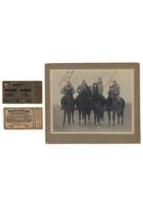 1924 “The Four Horsemen” Notre Dame Football Multi-Signed Picture & Game Tickets