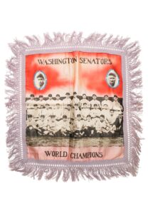 1924 World Championship Washington Nationals Silk Pillowcase Featuring Walter Johnson & Others