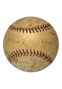 1926 Cleveland Indians Team-Signed Baseball Including Tris Speaker