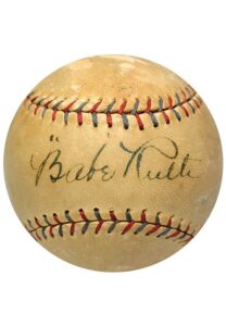 1926 High-Grade Babe Ruth Single-Signed Official American League Baseball