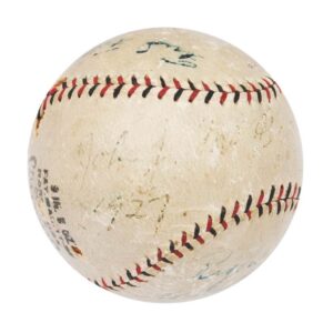 1927 John J. McGraw, Hornsby, Frisch and Fitzsimmons Autographed Baseball