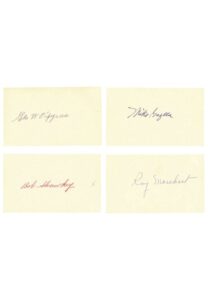 1927 New York Yankees Autographed Index Cards