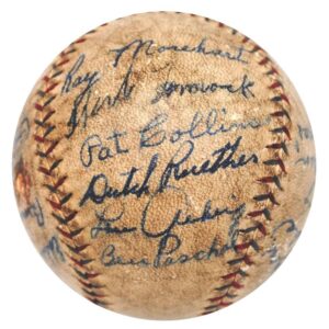 1927 NY Yankees Murderers’ Row World Championship Team Autographed Baseball