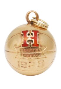 1928 “H” High School or College Basketball Gold Pendant