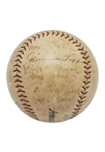 1928 Philadelphia Athletics Team Autographed Baseball with Foxx, Cobb, Speaker & Others