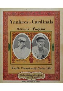 1928 World Series Program & Game 2 Ticket Stub