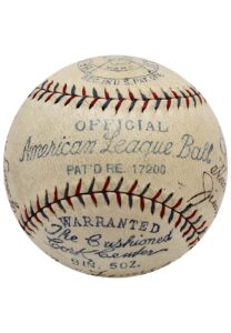 1929 Cleveland Indians Team Signed OAL Baseball