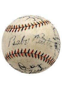 1930 NY Yankees Team-Signed Baseball Including Ruth & Gehrig