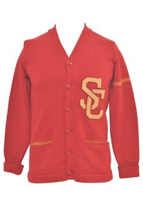 1930s-40s College Football Sweaters — Holy Cross Crusaders, USC Trojans & Two Georgia Tech Yellow Jackets