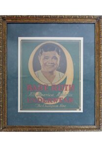 1930s Babe Ruth Original Underwear Framed Display