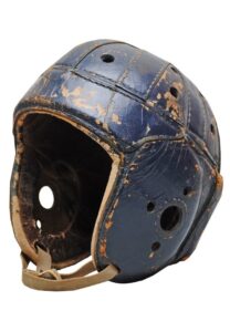 1930s New York Giants Game-Used Suspension Helmet Attributed to Mel Hein