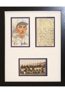 1931 Al Simmons Handwritten “U.S. All Star Team” Tour Of Japan Framed Lineup Display