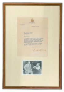 1931 Franklin D. Roosevelt Signed Letter as Governor of NY Addressed to Fiorello Henry La Guardia Framed Display