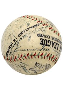 1931 Philadelphia A’s Team-Signed Baseball Including Foxx, Mack, Grove & Others