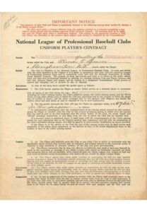 1931 Uniform Player’s Contract Executed By Barney Dreyfuss