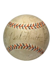 1932 New York Yankees Team Signed Official American League Baseball Including Ruth & Gehrig