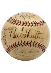 1932 NY Yankees Team-Signed OAL Baseball With Ruth & Gehrig