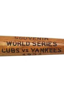 1932 World Series Yankees VS. Cubs Stadium Giveaway Souvenir Mini Bat