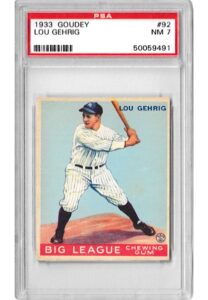 1933 Goudey Lou Gehrig #92 New York Yankees Baseball Card