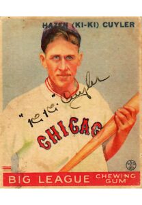 1933 Kiki Cuyler Chicago Cubs Autographed Goudey Card