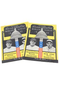 1933 New York Giants vs. Washington Nationals World Series Official Souvenir Score Cards