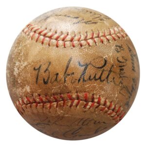 1933 NY Yankees Team Signed Baseball with Ruth, Gehrig and Others