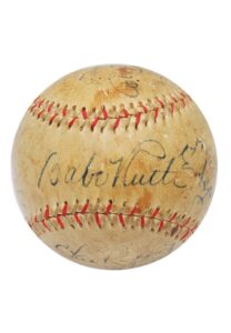 1934 All-Star Team Autographed Baseball with Ruth, Gehrig, Foxx, Ott & Others