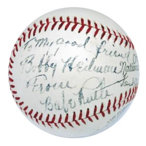 1935 Babe Ruth Christmas Day Single-Signed Baseball