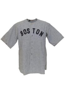 1935 Max Bishop Boston Red Sox Game-Used Road Flannel Uniform