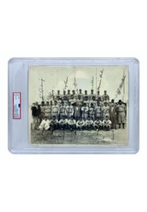 1935 New York Yankees Type 1 Team Signed 8×10 Photo Loaded With 21 Sigs Including High-Grade Gehrig