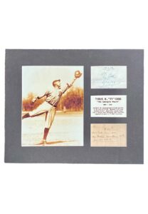 1935 Ty Cobb Handwritten Check Stub Display